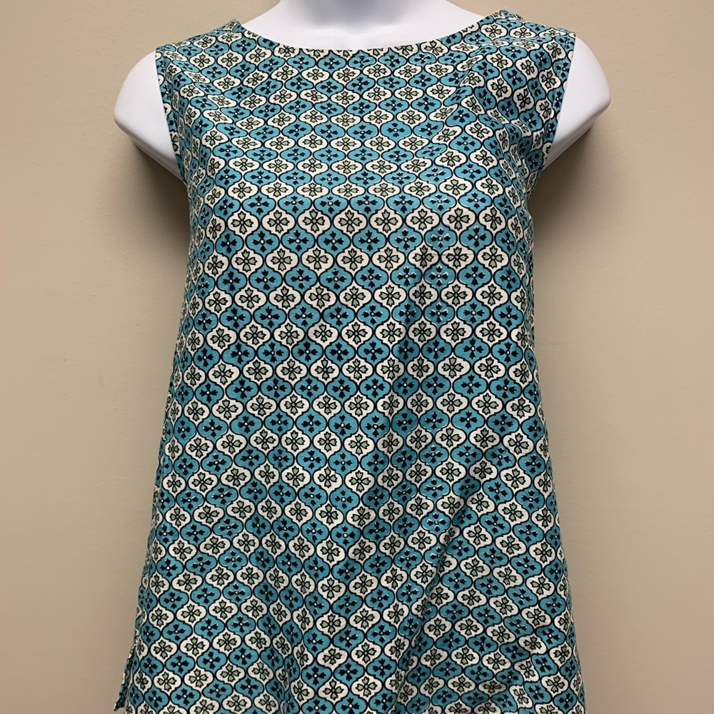 Talbots Blue and White Pattern Petite Tank Top